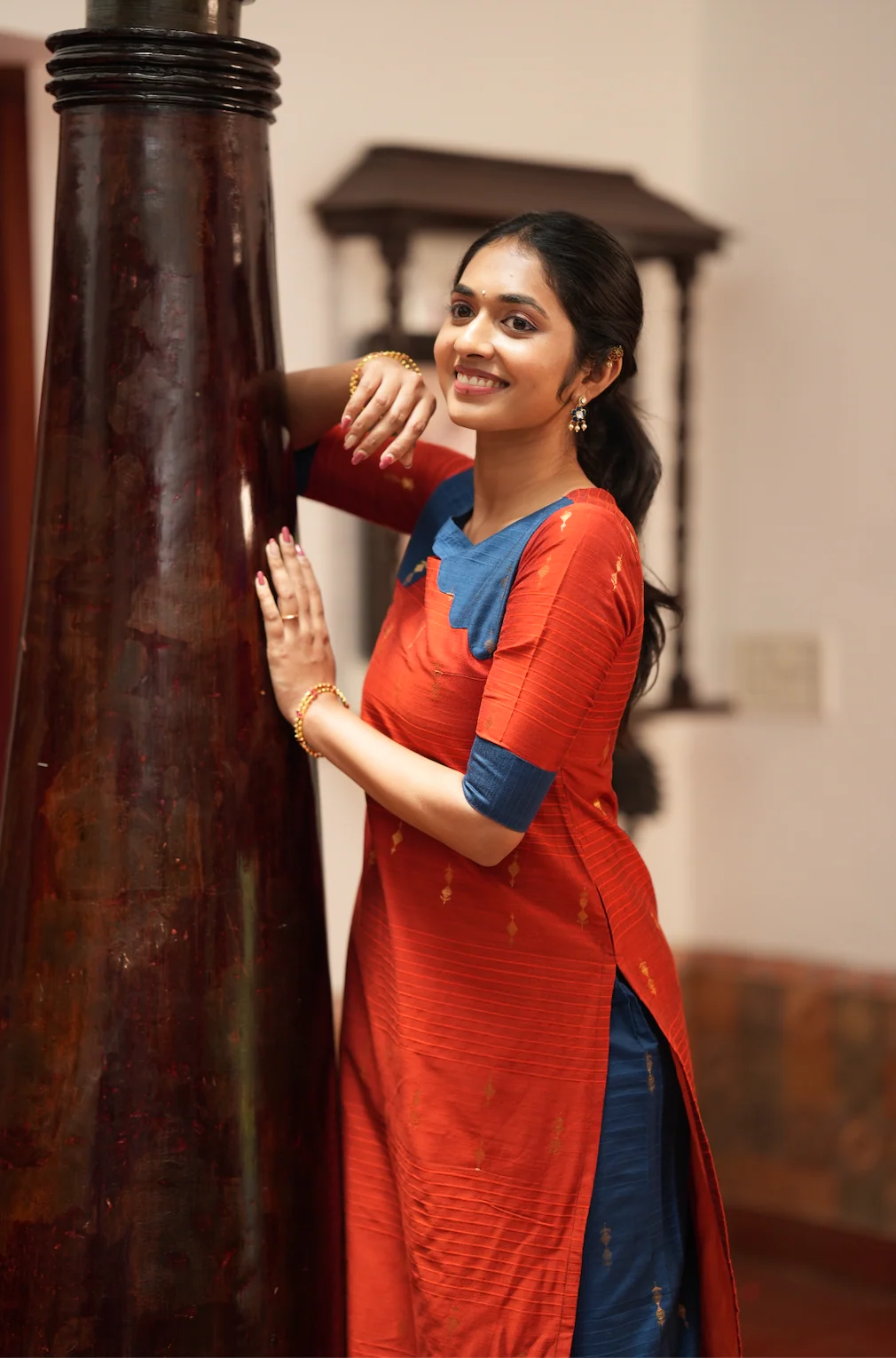 Yashodha-ORANGE AND NAVY