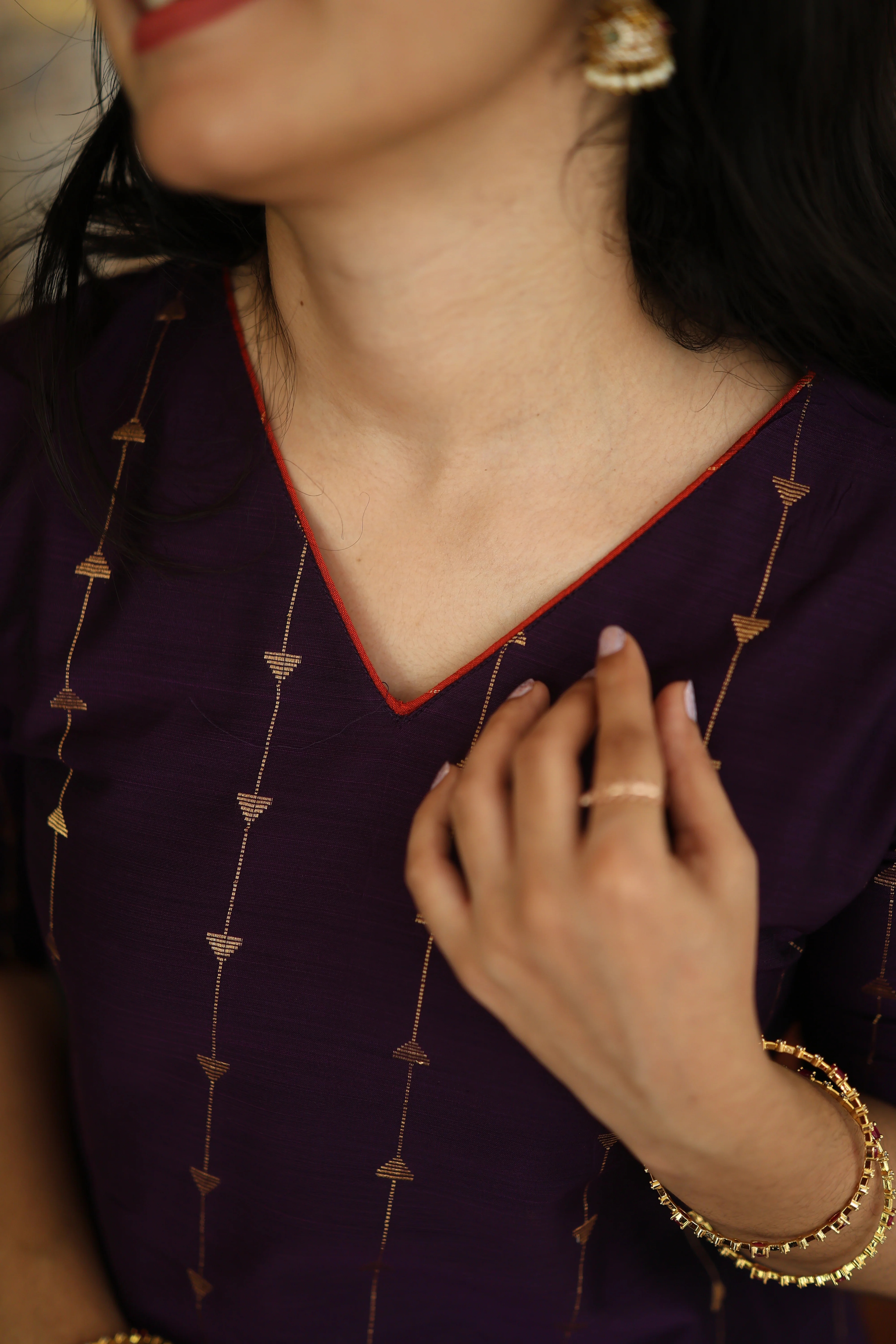 Yashodha-VIOLET AND ORANGE - Image 3
