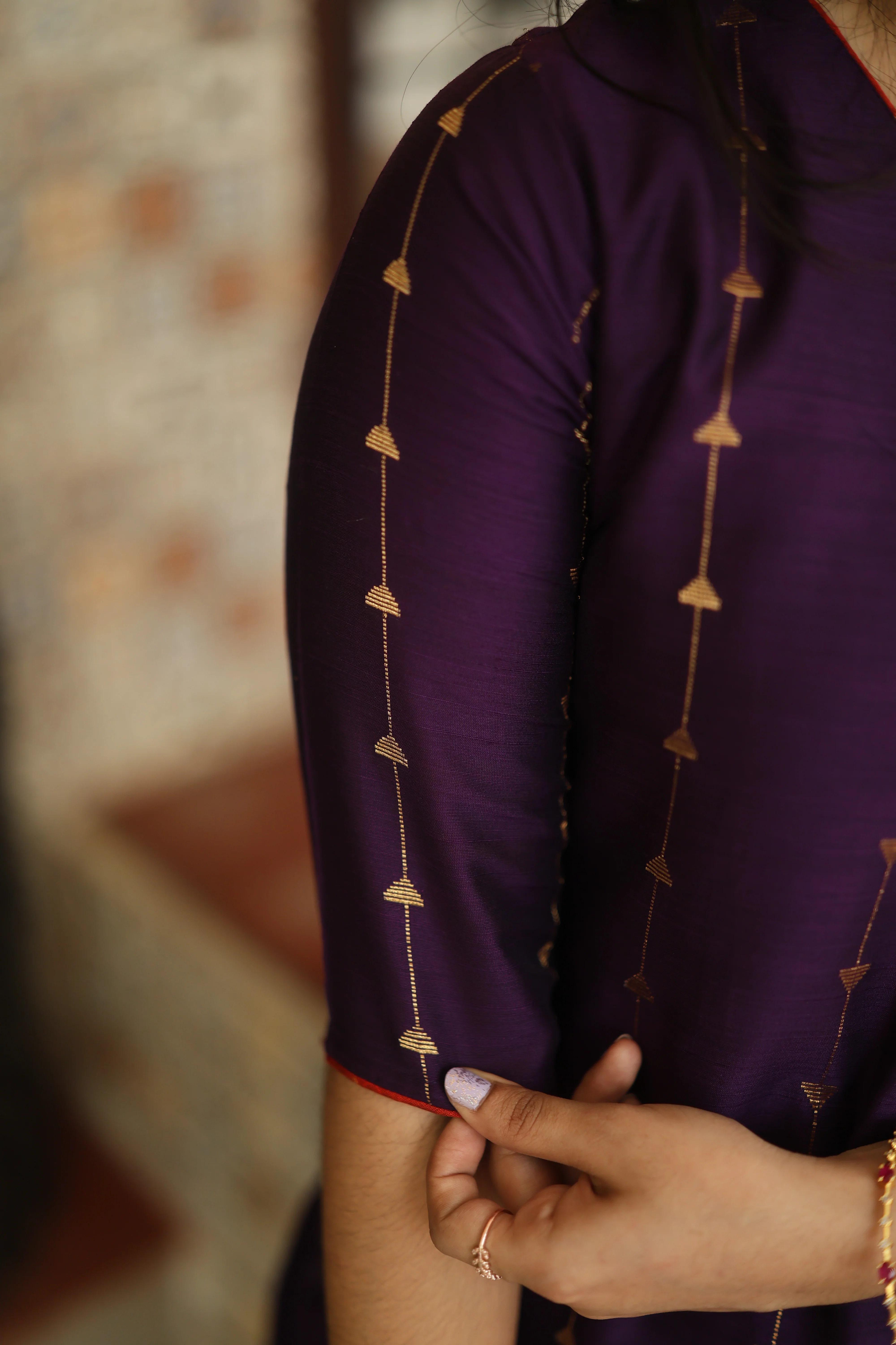 Yashodha-VIOLET AND ORANGE - Image 7
